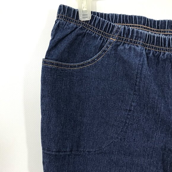 Just My Size Pull Up Denim Jeans Dark Wash Pockets 1X 16W Petite - Picture 3 of 7